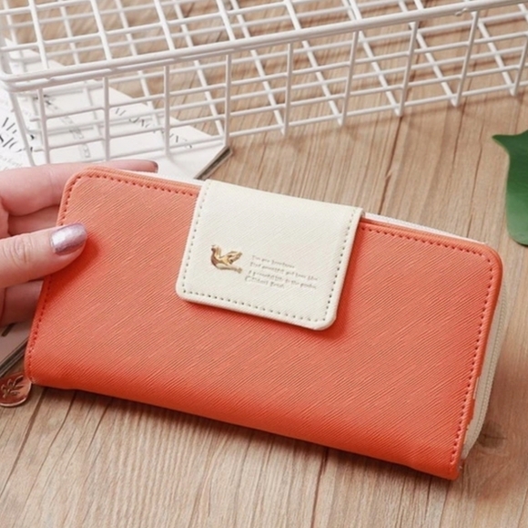 SHINZI KATOH DESIGN 'Cheer Up' Long Wallet, Two Tone, Full Zip and Snap Closure - Picture 3 of 16